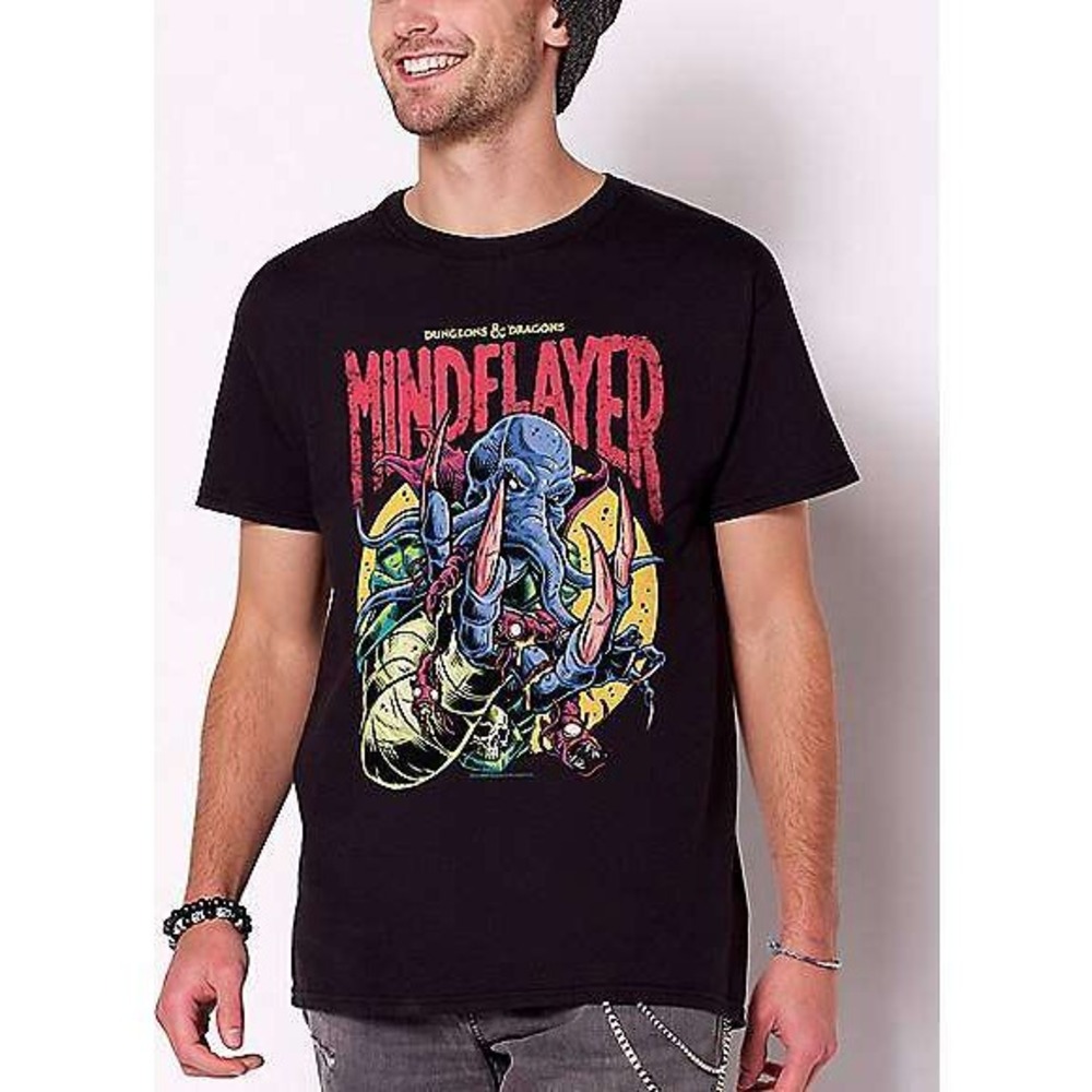Dungeons & Dragons MindFlayer Graphic‎ Tee Men's Large Black Gamer Fantasy Shirt